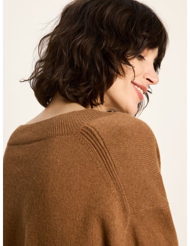 MAGLIONE SCOLLO A "V" IN LANA E COTONE BIO