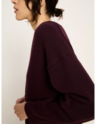 MAGLIONE SCOLLO A "V" IN LANA E COTONE BIO