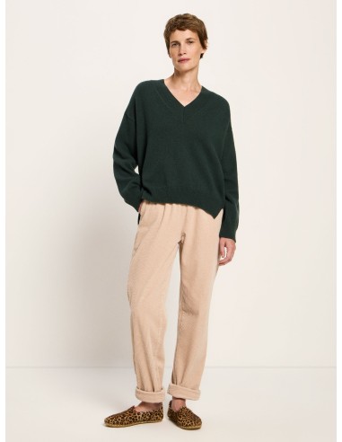 MAGLIONE SCOLLO A "V" IN LANA E COTONE BIO