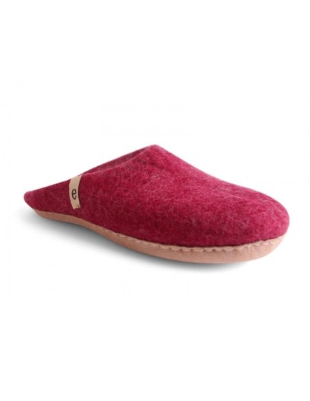 PANTOFOLA IN LANA CON SUOLA IN NAPPA