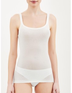 Canotta spalla stretta in Lana Merino Extrafine - BIANCO