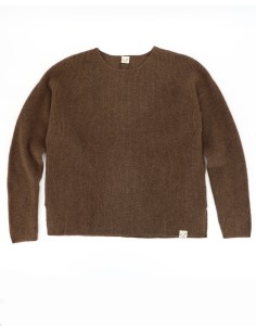 MAGLIONE DONNA SQUADRATO IN 100% LANA DI YAK - MARRONE