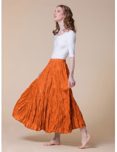 GONNA IN PURA SETA "DETTE" - ARANCIO