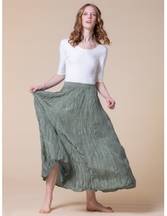 GONNA IN PURA SETA "DETTE" - LICHENE