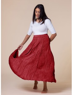 GONNA IN PURA SETA "DETTE" - ROSSO