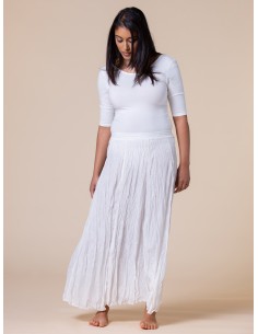 GONNA IN PURA SETA "DETTE" - BIANCO