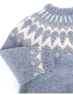 MAGLIONE ISLANDESE IN LANA LOPI FATTO A MANO - AZZURRO 2