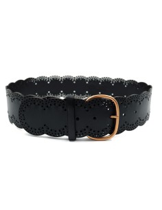 CINTURA ARTIGIANALE  IN PELLE NATURALE "VENUS" - NERO