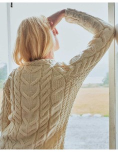 MAGLIONE ARAN IN LANA SUPERSOFT "RAGLAN" - BIANCO