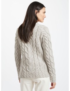 MAGLIONE ARAN IN LANA SUPERSOFT "RAGLAN" - GRIGIO 2