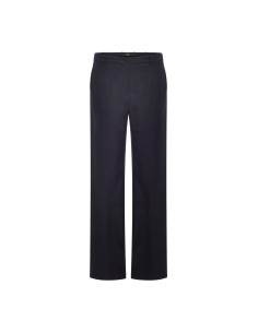 PANTALONI A PALAZZO IN 100% LANA MERINO - NAVY