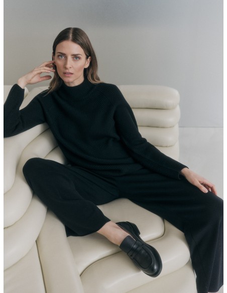 MAGLIONE A COSTINA IN 100% LANA MERINO BIOLOGICA GOTS