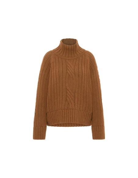 MAGLIONE OVERSIZE TRECCE IN LANA E COTONE BIO