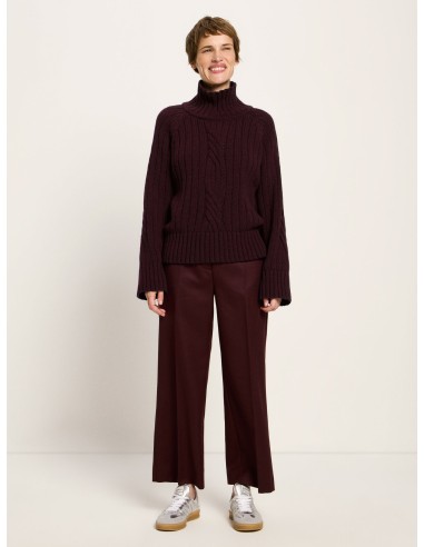 MAGLIONE OVERSIZE TRECCE IN LANA E COTONE BIO