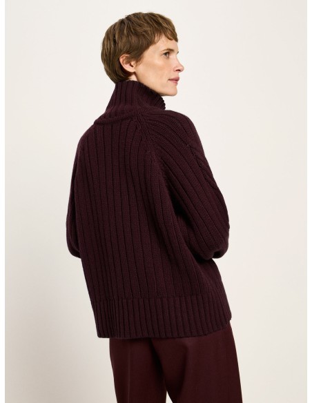 MAGLIONE OVERSIZE TRECCE IN LANA E COTONE BIO