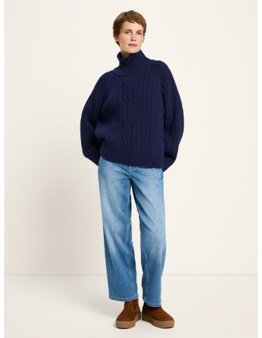 MAGLIONE OVERSIZE TRECCE IN LANA E COTONE BIO