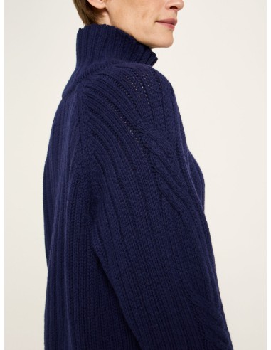 MAGLIONE OVERSIZE TRECCE IN LANA E COTONE BIO