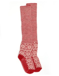 CALZINO NORVEGESE LUNGO IN 100% LANA  - TERRACOTTA 2