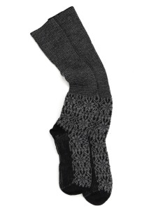 CALZINO NORVEGESE LUNGO IN 100% LANA  - ANTRACITE