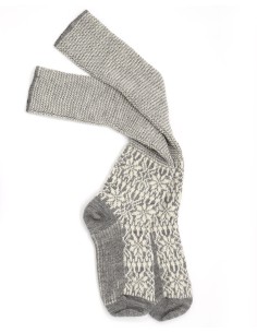 CALZINO NORVEGESE LUNGO IN 100% LANA  - GRIGIO