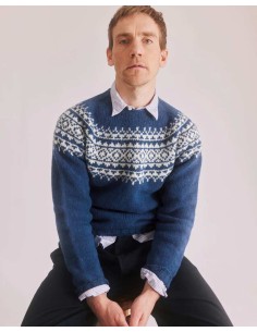 MAGLIONE UOMO SCOZZESE IN LANA D'AGNELLO "YOKE" - OLIVA