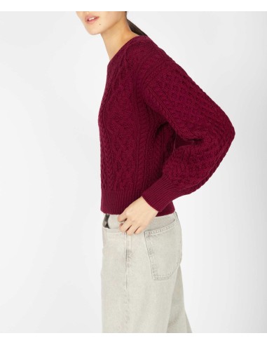 MAGLIONE CROP IN LANA IRLANDESE "HONEY"