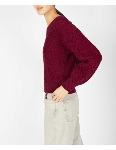 MAGLIONE CROP IN LANA IRLANDESE "HONEY"