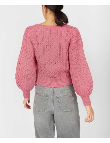 MAGLIONE CROP IN LANA IRLANDESE "HONEY"