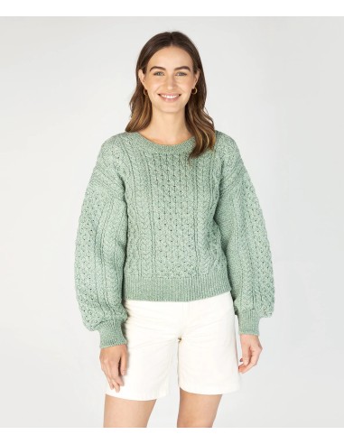 MAGLIONE CROP IN LANA IRLANDESE "HONEY"