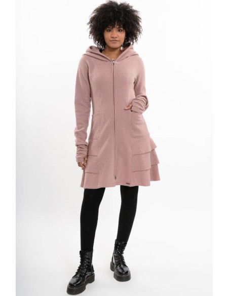 CAPPOTTO FARYTALE IN LANA COTTA SFODERATO ROMANTICO "ELARA"