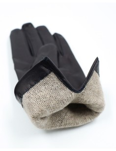 GUANTO DONNA IN PELLE E CASHMERE  - NAVY 2