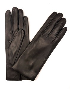 GUANTO DONNA IN PELLE E CASHMERE  - MARRONE