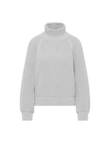 MAGLIONE IN COTONE BIOLOGICO A COSTE CON COLLO...