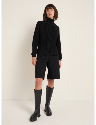 MAGLIONE IN COTONE BIOLOGICO A COSTE CON COLLO...