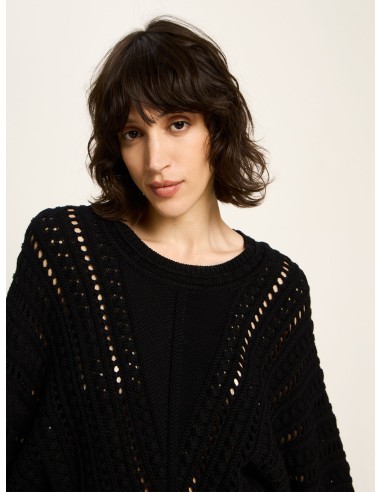 MAGLIONE DONNA IN COTONE BIOLOGICO TRAFORATO 