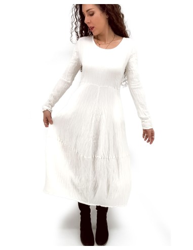 ABITO IN SETA INCRESPATA DOPPIATA AD EFFETTO...