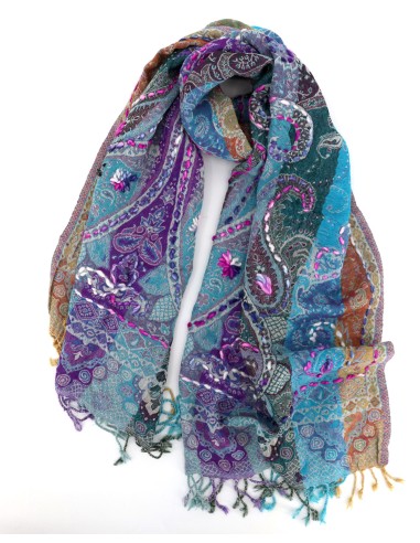 STOLA IN LANA RICAMATA 70X180 "JOY"