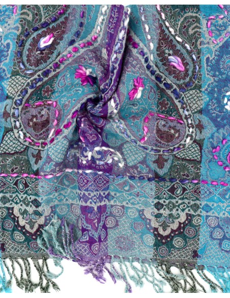 STOLA IN LANA RICAMATA 70X180 "JOY"