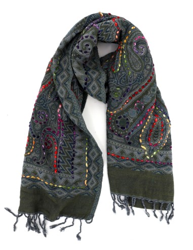 STOLA IN LANA RICAMATA 70X180 "JOY"