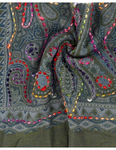 STOLA IN LANA RICAMATA 70X180 "JOY"