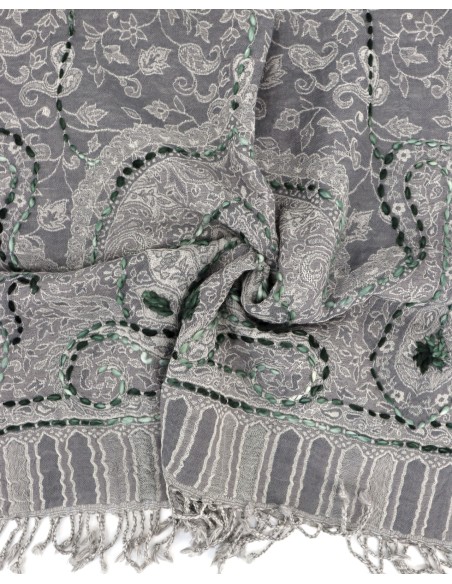 STOLA IN LANA RICAMATA 70X180 "JOY"