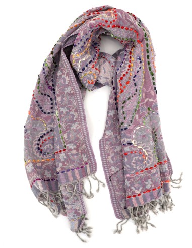 STOLA IN LANA RICAMATA 70X180 "JOY"