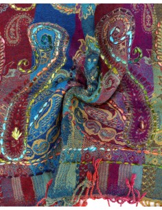 STOLA IN LANA RICAMATA 70X180 "JOY" - MULTICOLR 2