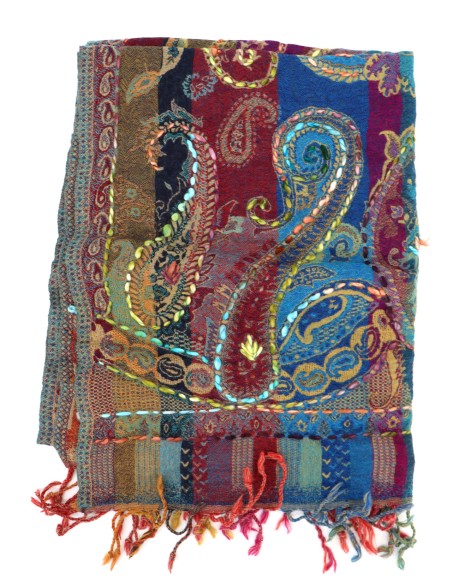 STOLA IN LANA RICAMATA 70X180 "JOY"