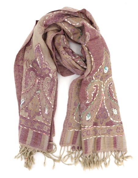 STOLA IN LANA RICAMATA 70X180 "JOY"