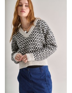 MAGLIONE IN LANA D'AGNELLO "EFFIE" - FUMO