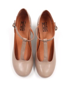 SCARPETTA MARY-JANE IN PELLE "FLETA" - TORTORA