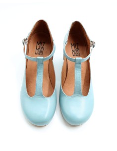 SCARPETTA MARY-JANE IN PELLE "FLETA" - AZZURRO 2