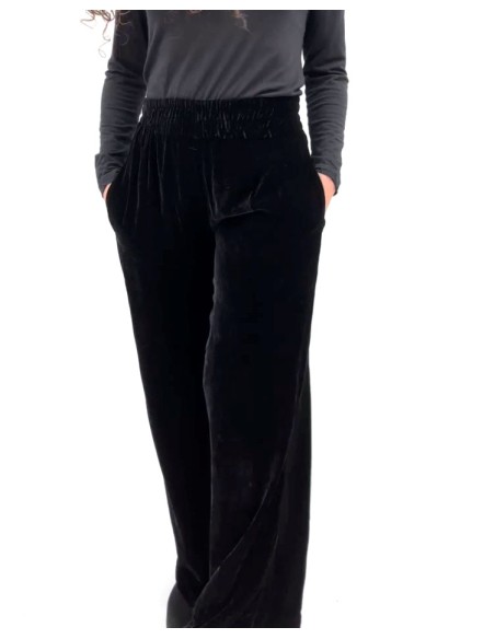 PANTALONE IN VELLUTO DI SETA ED ECOVISCOSA “TEJE”