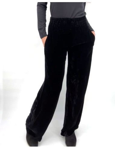 PANTALONE IN VELLUTO DI SETA ED ECOVISCOSA “TEJE”